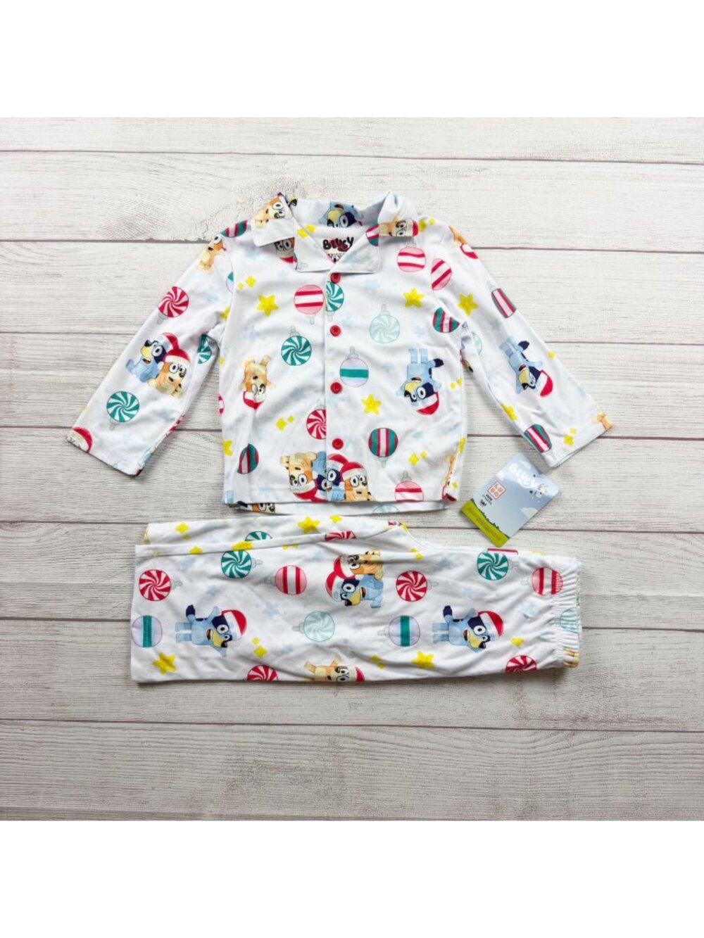 Bluey Toddler Pajama Set Christmas Holiday Theme Flame NWT 3T